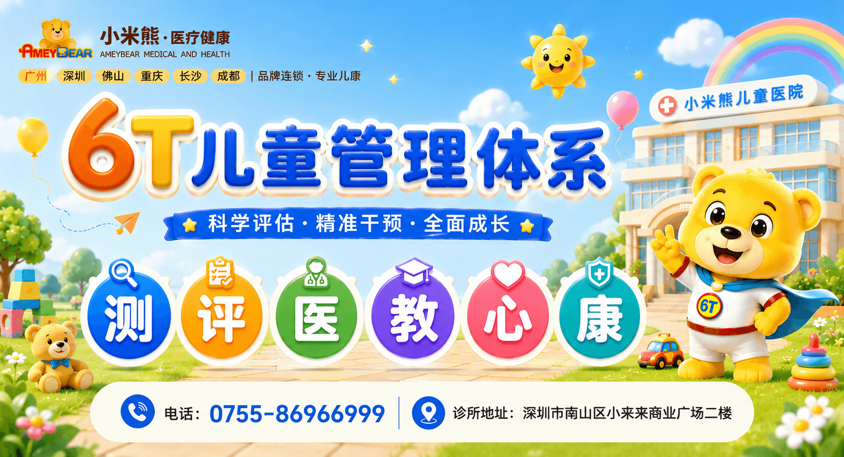 6T体系，儿童健康管理，发育评估，多学科会诊，特教融合，心理疏导，一站式康复